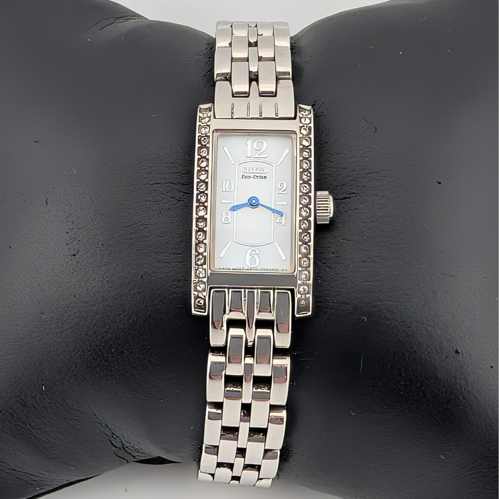 Citizen Eco-Drive G620-T002820 Petite Palodoro Swarovski Crystal Tank Watch Blue